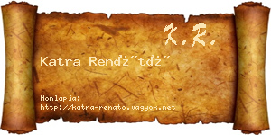 Katra Renátó névjegykártya